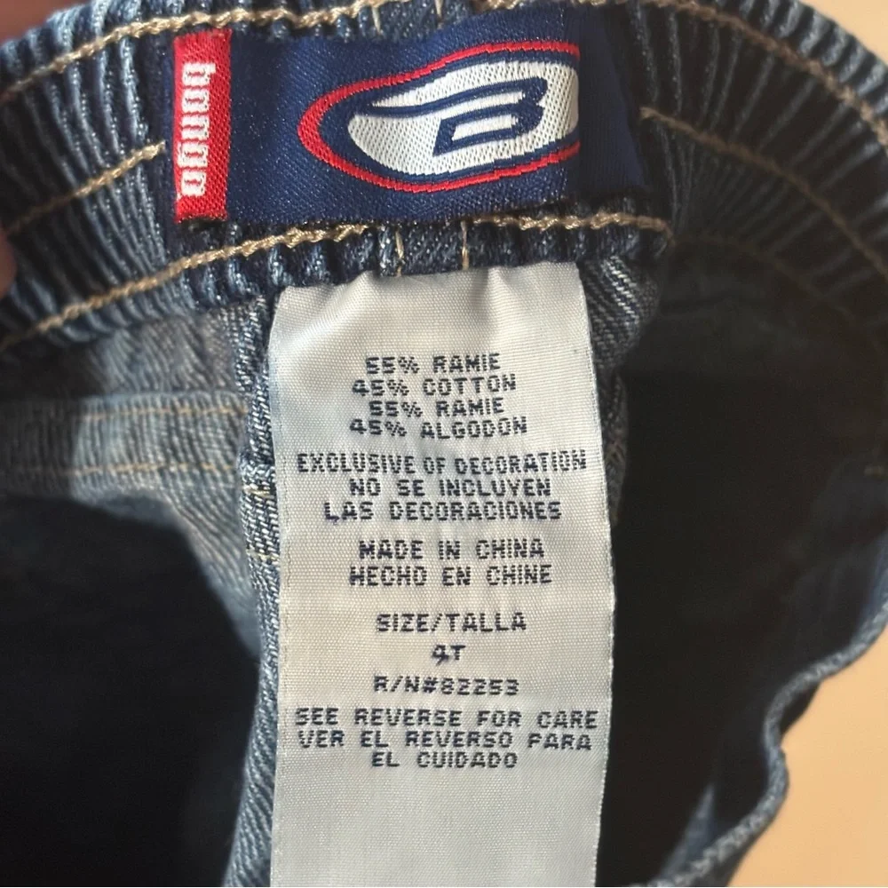 Bongo Denim Shorts Red Heart Embroidered Pockets Toddler 4T - Picture 6 of 6